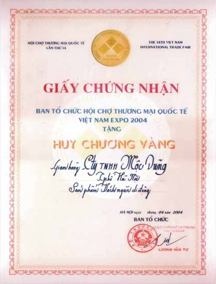Huy chương vàng Expo 2004 - Công Ty Cổ Phần Him Lam Mộc Dũng